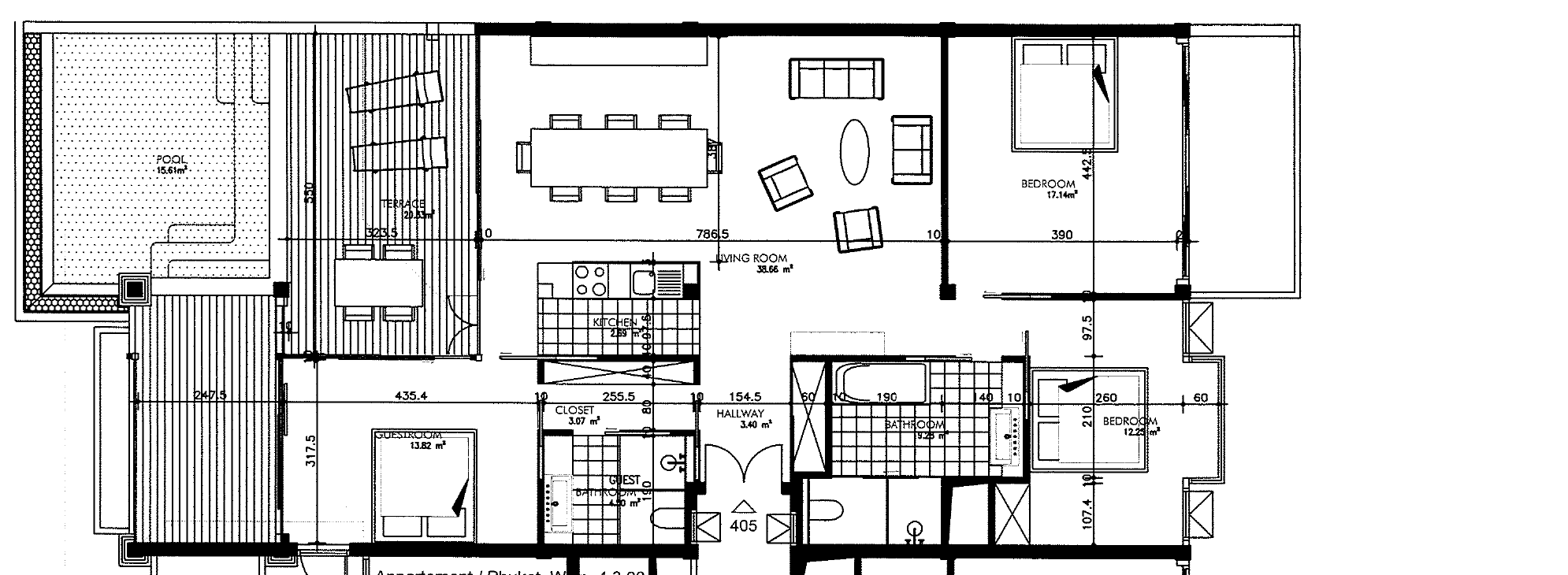 Floor plan — Unit A405